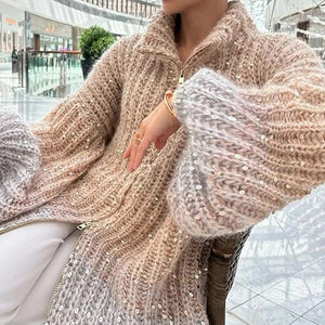 Lorys | Pull Tricotée Chic avec Sequins Brillants