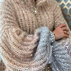 Lorys | Pull Tricotée Chic avec Sequins Brillants