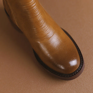 Zarila™ | Bottines en cuir à Talon Blocs