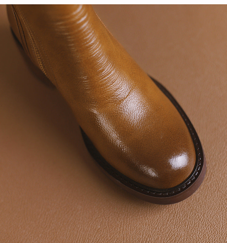 Zarila™ | Bottines en cuir à Talon Blocs