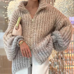 Lorys | Pull Tricotée Chic avec Sequins Brillants