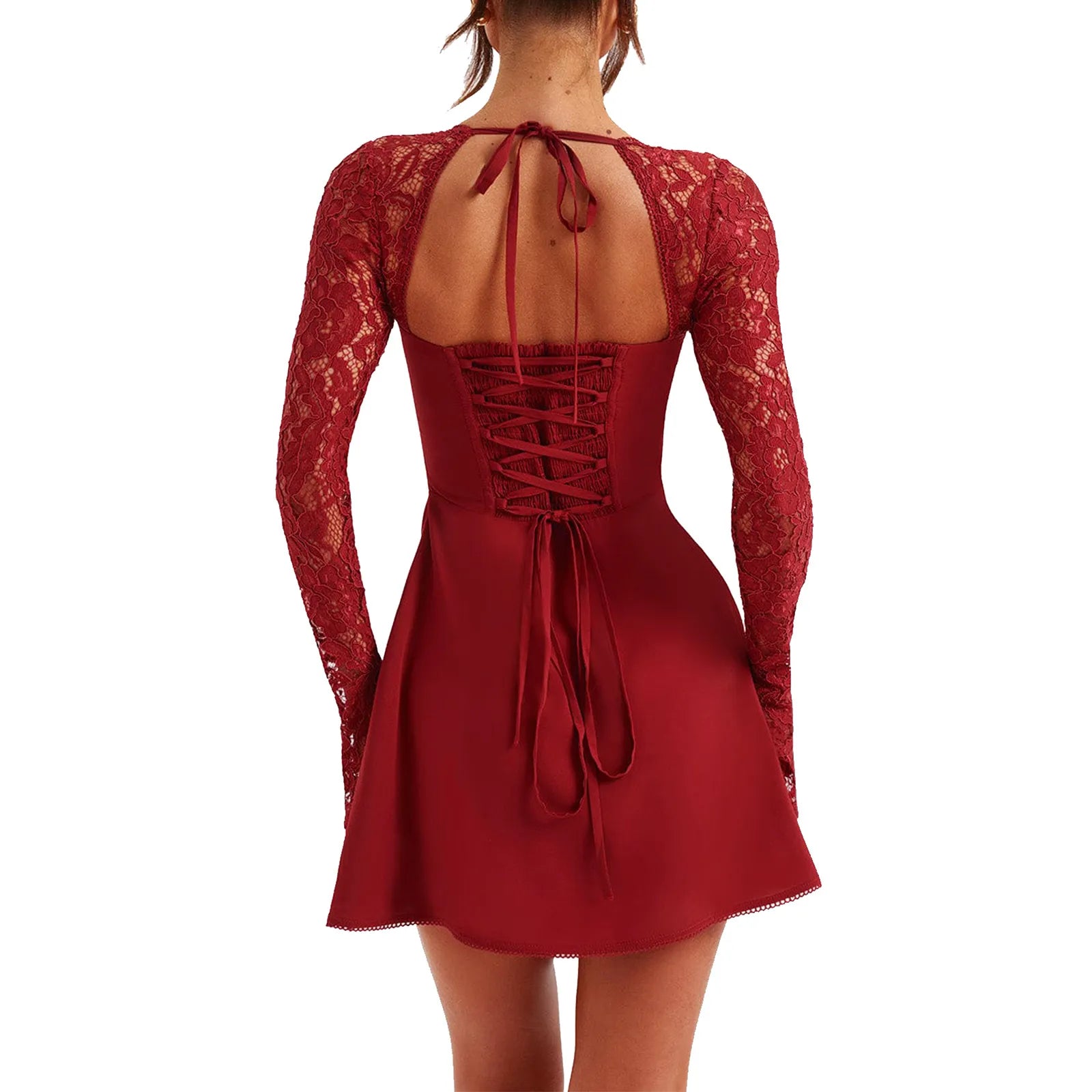 Lunaria® | Robe Courte en Dentelle & Satin Sensuel