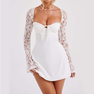 Lunaria® | Robe Courte en Dentelle & Satin Sensuel