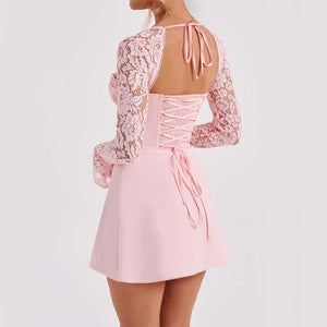 Lunaria® | Robe Courte en Dentelle & Satin Sensuel